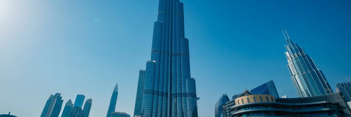 Imagem do Burj Khalifa em Dubai, Emirados Árabes. 